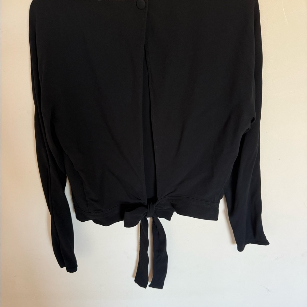 Wilfred Laon Tie Back Black Long Sleeve Blouse Top Medium - Picture 6 of 8